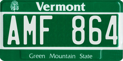 VT license plate AMF864
