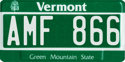 VT license plate AMF866