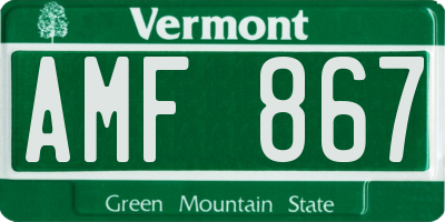 VT license plate AMF867