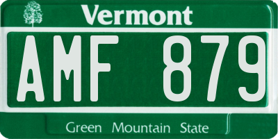 VT license plate AMF879