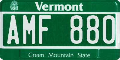 VT license plate AMF880