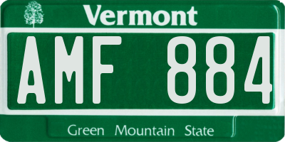 VT license plate AMF884
