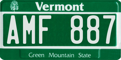 VT license plate AMF887