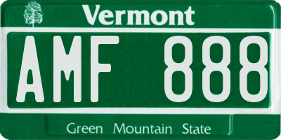 VT license plate AMF888