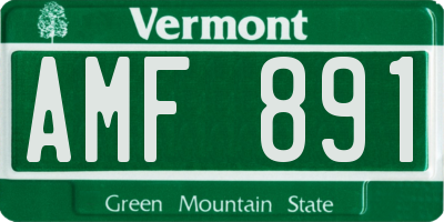 VT license plate AMF891