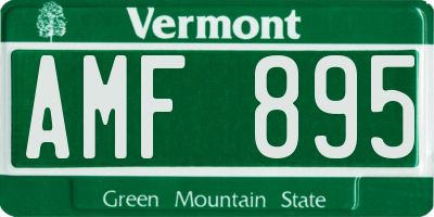 VT license plate AMF895