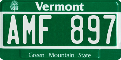 VT license plate AMF897