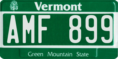 VT license plate AMF899