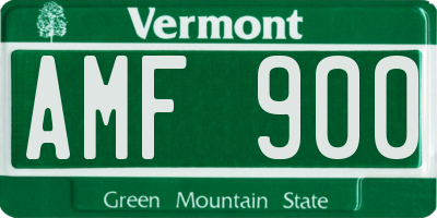 VT license plate AMF900