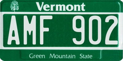 VT license plate AMF902