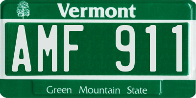 VT license plate AMF911