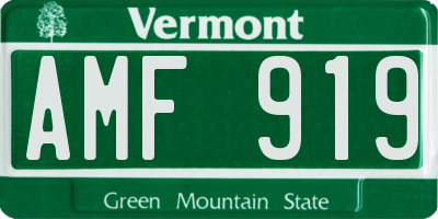VT license plate AMF919