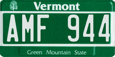 VT license plate AMF944