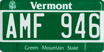 VT license plate AMF946