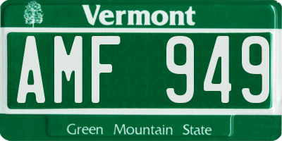 VT license plate AMF949