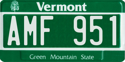 VT license plate AMF951