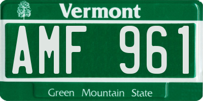 VT license plate AMF961