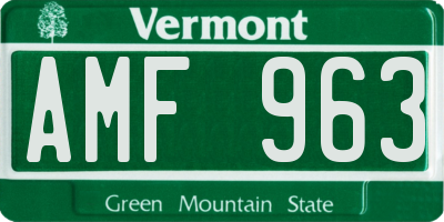 VT license plate AMF963