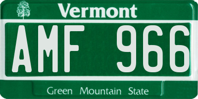 VT license plate AMF966