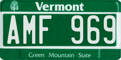 VT license plate AMF969
