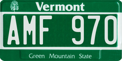 VT license plate AMF970