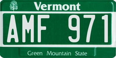 VT license plate AMF971