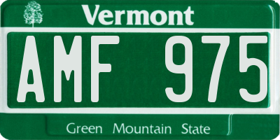 VT license plate AMF975