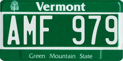 VT license plate AMF979