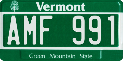 VT license plate AMF991
