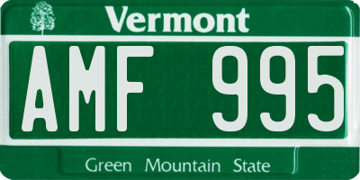VT license plate AMF995