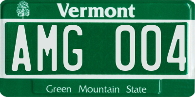 VT license plate AMG004