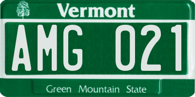 VT license plate AMG021