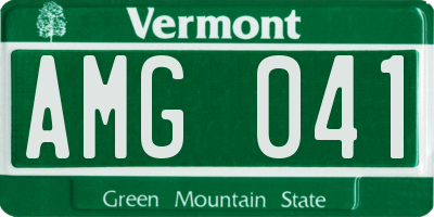 VT license plate AMG041