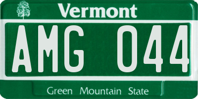 VT license plate AMG044