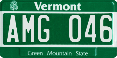 VT license plate AMG046