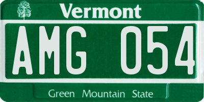 VT license plate AMG054