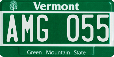 VT license plate AMG055