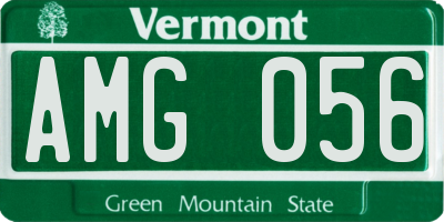 VT license plate AMG056