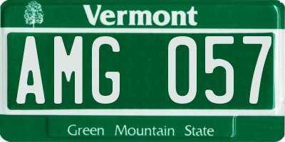 VT license plate AMG057