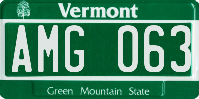 VT license plate AMG063