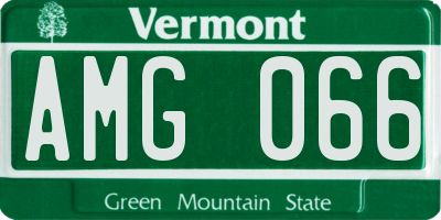 VT license plate AMG066