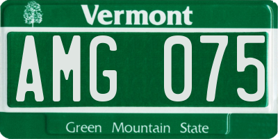 VT license plate AMG075