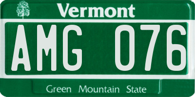 VT license plate AMG076