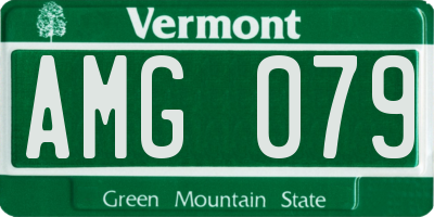 VT license plate AMG079