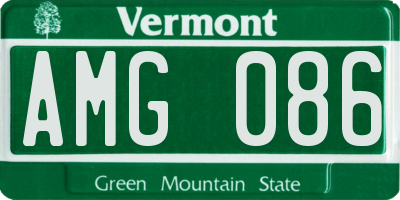 VT license plate AMG086