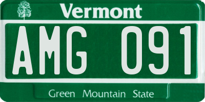 VT license plate AMG091