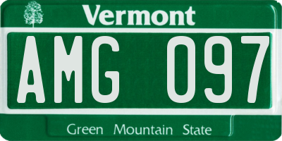 VT license plate AMG097