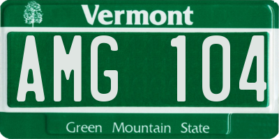 VT license plate AMG104