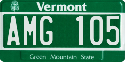 VT license plate AMG105
