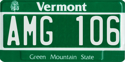 VT license plate AMG106